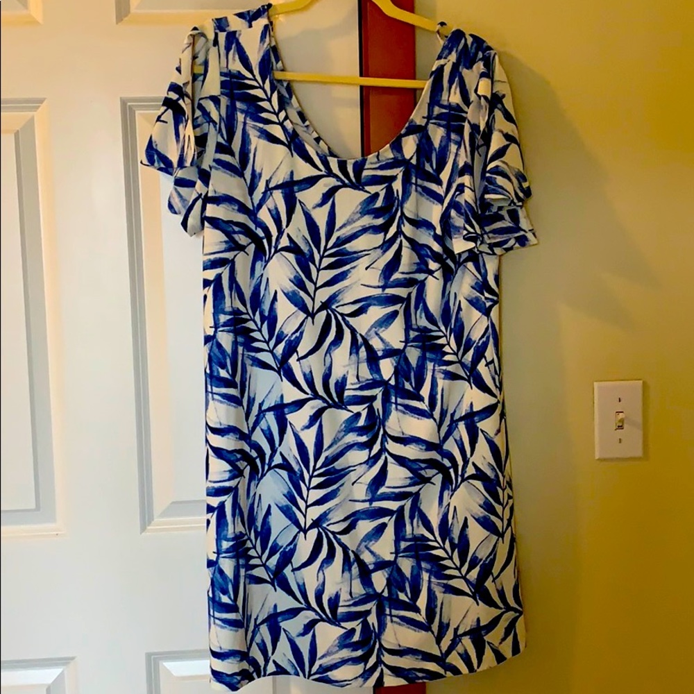 Mango Blue and White Dress